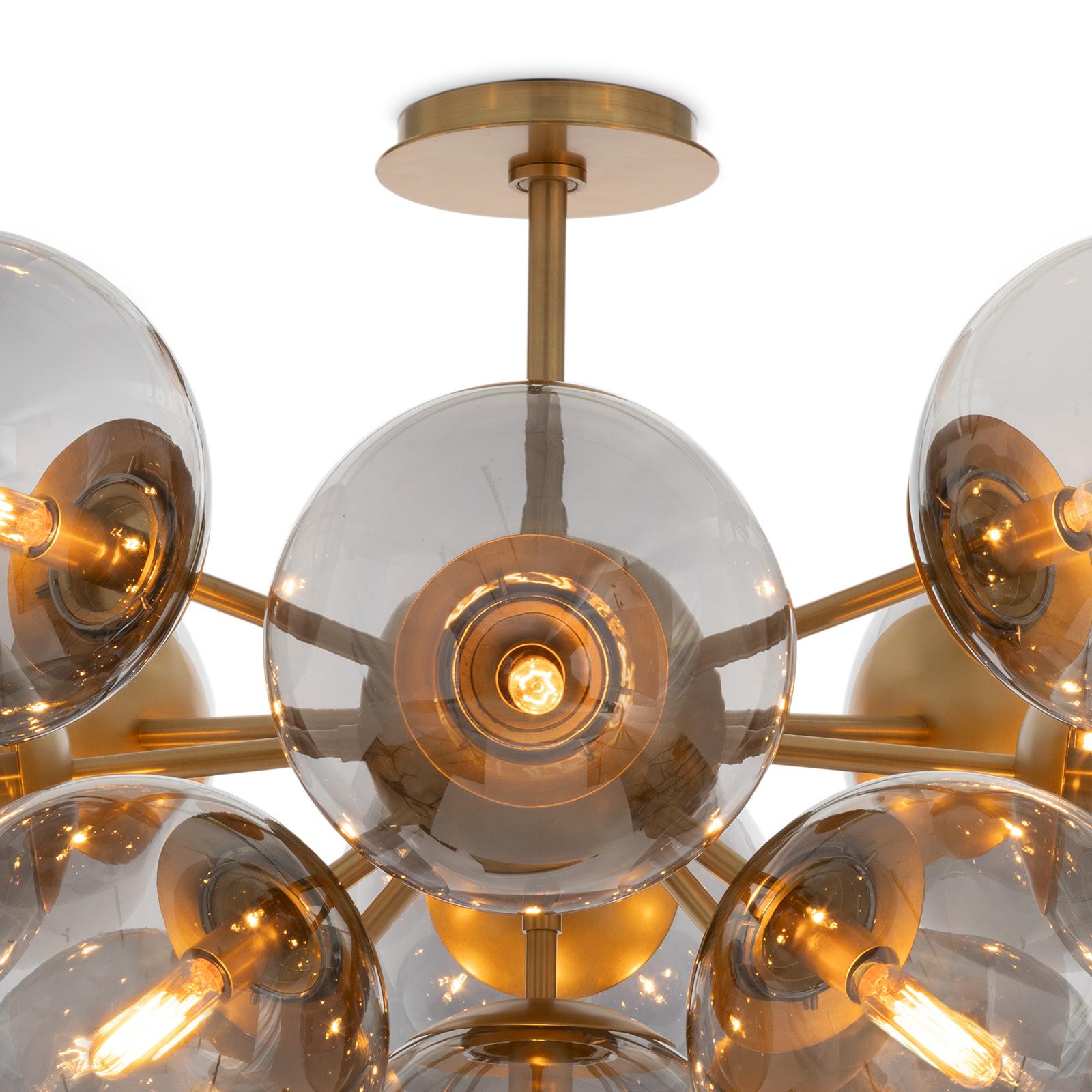Shine Flush Mount (Natural Brass with Smoke Glass) | Regina Andrew